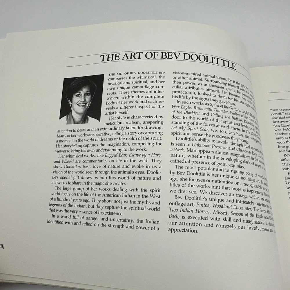 Bev Doolittle Visions Signed Art Book 1989 Softcover Western Artist Second Print